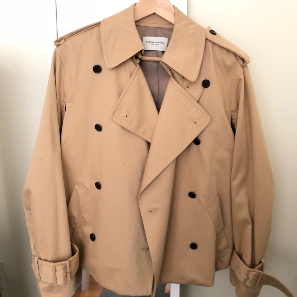 PUBLIC SCHOOL NYC Beige Khaiki Trench Jacket S-M